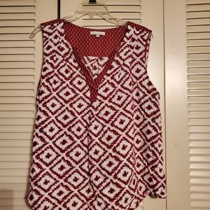 Red and white patterned tank top